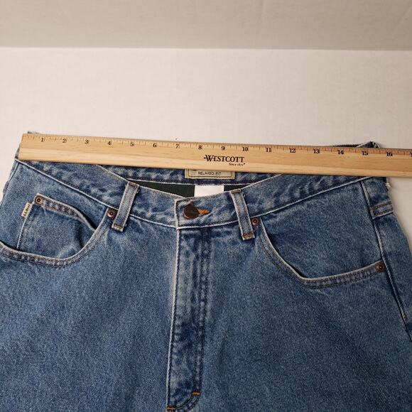 LL Bean Jeans Mens 34x29 Actual 30x28 Blue Relaxed Fit Fleece Lined Workwear - Picture 5 of 16